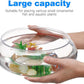 BESPORTBLE Transparent Desktop Aquarium Tank for Betta and Goldfish, 9.52x9.52x3.93 Inch Plastic Fish Bowl, 2800ml Shatterproof Fish Container for Home and Office Decor