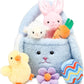 7 Piece Plush Stuffed Animals Playset Toys with Rabbit, Chick, Lamb, Carrot, Egg, Flower, Furry Bag, Soft Basket Set Toys for Girls Kids Ages 3+, Birthday Christmas Valentines Easter Party Favors