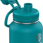 Takeya Actives Water Bottle with Spout Lid - Bottle with Double Stainless Steel Insulation - Dishwasher Safe & BPA-Free - Bottle with Spout Lid & Removable Bumper - 32 oz, Mystic Blue