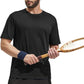 MIER Men's Quick Dry Workout Shirts Moisture Wicking Running Athletic Performance T-Shirts Recycled Polyester Top Tee