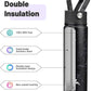 22oz Stainless Steel Bottles with 3 Lids Sport Insulated Water Bottle,Marble Midnight