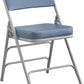 BOOSDEN Folding Chair, Foldable Chair, Faux Leather Fold Up Chair for Home, Office, Dining, Portable and Compact Metal Frame Folding Seat, Thickened Padded Fold Out Chair Indoor & Outdoor, Blue
