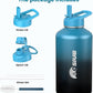 Insulated Water Bottle 32 oz, Triple Wall Vacuum Stainless Steel(Cold for 48 Hrs),Leak Proof & BPA-Free,Simple Modern Water Bottle with Drink-Through Lid & Flip Straw for Sports & Travel, Indigo-Black