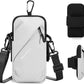 Phone Holder Arm Bands, Small Crossbody Shoulder Holsters Bag with Arm Band, Fits iPhone and All Cell Phones, Use for Running, Walking, Hiking & Biking (Plus Size,Grayish White)