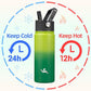 18 oz Insulated Water Bottle Stainless Steel Sport Bottles with 3 Lids,Bamboo Grove
