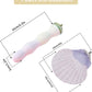 Bird Perches for Cage, Abrasive Surface High Calcium Mineral Parrot Perch Stand - Bird Nail File for Claw & Beak Health, Colorful Ceramic Bird Cage Accessories (Purple, Shell)