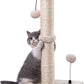 MECOOL Cat Scratching Post Premium Basics Kitten Scratcher Sisal Scratch Posts with Hanging Ball 22in for Kittens or Smaller Cats (22 inches for Kitten, Beige)