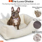 FUZI Premium Aesthetic Dog Bed for Medium Dogs with Washable Cover, Pet Couch, Pet Bed with Sides, Non-Slip Bottom, Soft and Durable Calming Dog Bed, Faux Rabbit Fur, Medium 31.75x23.6x9.5 Dark Grey