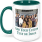 Personalized Coffee Mug, Custom Photo Text 15 Oz Ceramic Mug, Customized Picture Name Tea Cup, Unique Gift Idea, Taza Cafe Personalizadas Fotos, Cute Custom Gifts Mom Women Men, Father's Day, Green