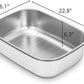 Stainless Steel Sifting Litter Box with Lid, Metal Litter Pan Tray with Scoop for Big Cats & Multi Cat, Extra Large Cats Litterbox Odor Control, Easy Clean (with Enclosure & Step, X-Large)