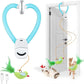 Interactive Cat Toys for Indoor Cats Automatic Electric Flying Bird Feather Wand Toy - Best Kitten & Adult Cat Enrichment Stimulation Toy Hanging Electric Kitty Toys for Bored Cats（Blue White）
