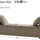 HULALA HOME Modern Storage Bench with Throw Pillows, 59.4" Extra Long Bedroom Ottoman Bench for End of Bed, Comfy Upholstered Footstool for Entryway Dining Room Living Room, Brown