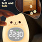 Cat Alarm Clock for Kids with Night Light, Sleep Training Clock Time to Wake Clock, Rechargeable Silicone Light for Bedroom, Perfect Sleep Companion for Boys Girls