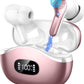 Wireless Earbuds, Bluetooth Headphones 5.3 HiFi Stereo Ear buds with ENC Noise Cancelling Mics, 40H Bluetooth Earbuds with LED Display Charging Case, IP7 Waterproof Earphones for Android iOS, Rosegold
