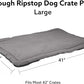 K9 Ballistics Tough Ripstop Dog Crate Pad - Durable & Machine Washable with Non-Skid Bottom and 120-Day Warranty, Fits 42" Wire Crates - Large, Light Gray Velvet