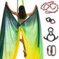 DASKING Aerial Silks Starter Kit - Durable 11Yards of Aerial Yoga Hammock with Hardware, Aerial Swing for Acrobatic Flying Yoga & All Levels (Aerial Rigging Point Up to 14ft)