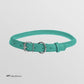 CollarDirect Rolled Leather Dog Collar, Soft Padded Round Puppy Collar, Handmade Genuine Leather Collar Dog Small Large Cat Collars 13 Colors (13-16 Inch, Mint Green Textured)