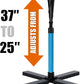 Baseball&Softball Tee,Batting Tee,Adjustable Height:25-37 inches，2 Flexible Top Rubber,X-Style Foldable&Heavy-Duty Base and Carrying Bag for Easy Store&Carrying