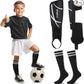 Soccer Shin Guards and Socks Kids Youth Lightweight Soccer Pads Defender with Ankle Protection Ski Shin Guards Football Equipment for Age 4-14 Toddler Boys Girls Teens