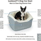 Snoozer Dog Car Seat: Lookout I Booster Seat for Small Dogs (5-15 lbs), Denim Diamond Fabric, Machine Washable Cover