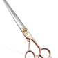 Fenice Peak 8'' Dog Straight Scissors for Grooming 440C Stainless Steel Rose Gold Professional Pet Trimming Scissors Sharp Blades Cutting for Dogs and Cats Shears