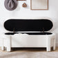 Kmax 50" Storage Ottoman Bench Modern Faux Fur Boucle Entryway Bench Comfy Upholstered End of Bed Bench for Hallway Entrance Bedroom Corner, White