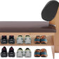 Cute Dog Shoe Bench with Cushion, 51.6”L x 11.8”W Puppy Shoe Storage Bench Dark Brown 2-Tire Bamboo Shoes Rack Bench for Entryway Living Room Hallway Bedroom 220Lbs Load Capacity