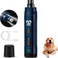 Casfuy Dog Nail Grinder with 2 LED Light - 4.8V Super Powerful 2-Speed Electric Pet Nail Trimmer for Medium Large Dogs Quiet Rechargeable Painless Paws Grooming & Smoothing Tool (Dark Blue)