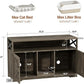 Cat Litter Box Enclosure for 2 Cats, 47" Double Hidden Litter Box Furniture with Scratch Pad, Farmhouse Indoor Litter Box Cabinet Cat Washroom, Grey