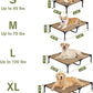 Elevated Dog Bed for Medium Dogs, Outdoor Cooling Raised Dog Beds Washable Pet Cot with Removable Mesh, Lifted Pets Hammock with Frame, Easy to Assemble, Brown, M