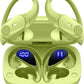 GOLREX Active Noise Cancelling Ear Buds Wireless Earbuds Bluetooth Headphones with 80H Playtime LED Display Wireless Charging Case, Over-Ear Hooks Earbud for Sports Running Gym Workout Yellow Green