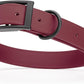 Dogline Biothane Waterproof Dog Collar Strong Coated Nylon Webbing with Black Hardware Odor- Proof for Easy Care Easy to Clean High Performance Fits Small Medium or Large Dogs, Merlot Burgundy