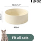 Ceramic Set of 2 Cat Bowls, Food and Water Bowls for Cats, Kitty, 2pcs Cat Dishes, Pet Feeder(5.1inch, 2 x Beige Bowls)