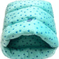 WOWOWMEOW Guinea Pig Cave Bed Small Animals Warm Cage Hanging Bed for Rat, Chinchilla, Hedgehog, Rabbit (L, Star-Blue)