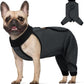 ROZKITCH Dog Surgery Leg Sleeve Rear Legs, Male Female Pet Prevent Licking Wound Elbow Knee Protector, Dog Recovery Suit Cone Collar Alternative Pants Shirt for Wound Heal Wrap Grey S