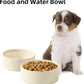 Ceramic Set of 2 Dog Bowls, Food and Water Bowls for Dogs, Puppy, 2pcs Pet Dishes(6inch, 2 x Beige Bowls)