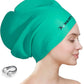 Keary Extra Large Swim Cap for Braids and Dreadlocks Extensions Weaves Long Hair, Waterproof Silicone Cover Ear Bath Pool Shower Swimming Cap for Adult Youth to Keep Hair Dry, Easy to Put On and Off