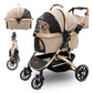Pettingzoo Dog stroller with 4 Wheels, Folding Cat Stroller for Small/Medium/Large dogs & cats to 60 lbs, pet stroller with removable carrier, Storage BasketCup Holder,3 in1 Multifunctional Detachable
