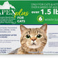 Apex Plus Cat Flea and Tick Treatment | 6-Month Supply, Over 1.5 lbs | Flea Treatment for Cats & Kittens | 24-Hour Activation, Waterproof, 30-Day Protection