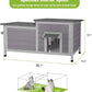 GUTINNEEN Outdoor Cat House Weatherproof Feral Kitty Shelter for Winter Cat Condo with Large Opening Roof (1-Story（AIR93）)
