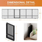 Full Metal Freestanding Dog Gate with Door, 32''Height Foldable Pet Dog Fence for Indoor & Outdoor, 6 Panels Extra Wide Free Standing TallDog Gates for Doorways,House,Stairs,Porch,Deck,Yard