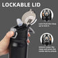 Insulated Water Bottle with Straw and Carry Loop,18 oz Stainless Steel Double Wall Vaccum Metal Water Flask with Leak-proof Lid,Black