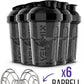 '-6 PACK- Shaker Cups for Protein Shakes 20 oz - 6x Wire Whisk | Leak Proof Protein Shaker Bottle for Protein Shakes, Shaker Bottle Pack for Pre & Post Workout, Shaker Cup (ALL IN BLACK)