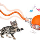 Interactive Cat Toys, Automatic Moving Cat Toys for Bored Indoor Adult Cats, Fast Rolling, Chirping & Motion-Activated Kitty Toys, Fun Gift for Cats with Speedy Tail 2.0, USB Rechargeable, Orange