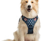 rabbitgoo Dog Harness No Pull with 2 Leash Clips, Adjustable Soft Padded, Reflective Oxford No Choke Pet Vest with Easy Control Handle for Large Dogs, Blue Star, M