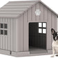 DRATO Dog House Indoor Outdoor for Small to Large Sized Dogs Indoor Outdoor Doghouse Puppy Shelter with Elevated Floor, Easy to Assemble (Light Brown, 31Inch(31.18 * 33.7 * 32.52))