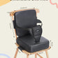 HOMEAL Booster Seat for Kitchen Chair, Breathable Toddler Booster Seat for Dining Table with Backrest and Adjustable Straps, Portable Travel Toddler Booster Seat, Dark Grey