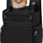 OFY Cat Carrier Puffy Backpack Breathable Small Dog Front Backpack Large Space for Small Dogs, Drawstring & Water-Resisant Pet Bag for Travel Hiking, Black Patent Pending
