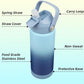 Insulated Water Bottle with Straw Lid,18 oz Stainless Steel Vacuum Metal Bottle with Silicone Handle,Sky