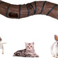 iCAGY Cat Tunnel for Indoor Cats Interactive, Rabbit Tunnel Toys, Pet Toys Play Tunnels for Cats Kittens Rabbits Puppies Crinkle Pop Up Brown 47" Shape S